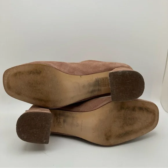 Topshop Spain Made Suede Booties Back Zip Block Heel Ankle Boots EU 40 US 9 - Picture 8 of 12